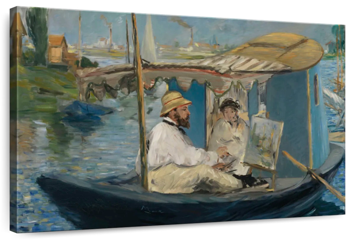 Claude Monet In His Studio Boat Art Print