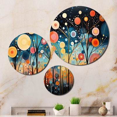 «Colorful Whimsical Wanderlust I - Abstract Collages», ensemble de reproductions d'art en métal