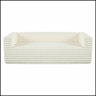 89 Inch Modern Corduroy 3-Seat Plush Sofa with Squared Arms for Ultimate Comfort and Style