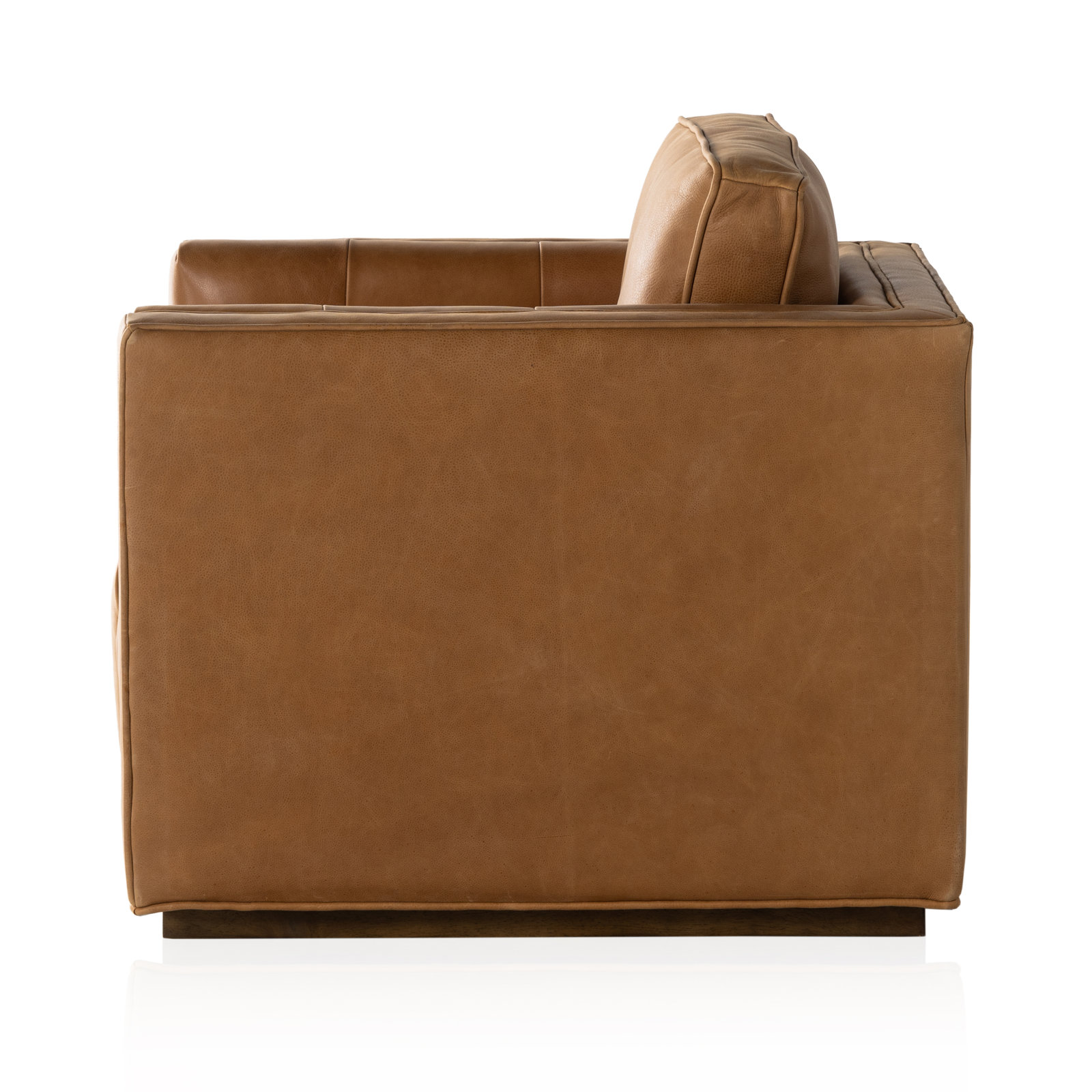 Calabrese Upholstered Swivel Armchair, Palermo Cognac