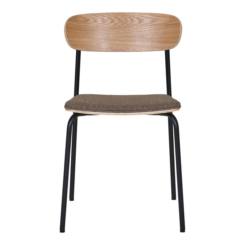 Glenburn 47cm H Polyester Upholstered Parsons Chair in Nature / Brown / Black