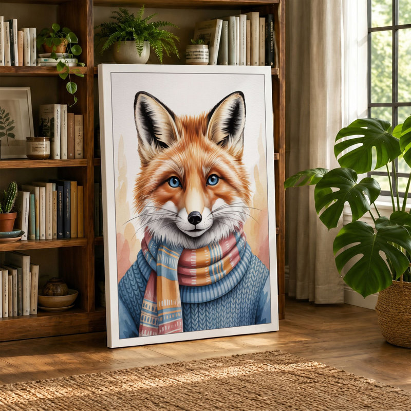 Fashionable Fox Modern - Print, 30x20 - 76.2 x 50.8 cm, Taupe Border