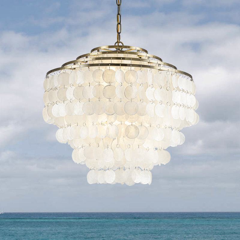 Luminaire suspendu coquillage naturel à 6 lumières Akef