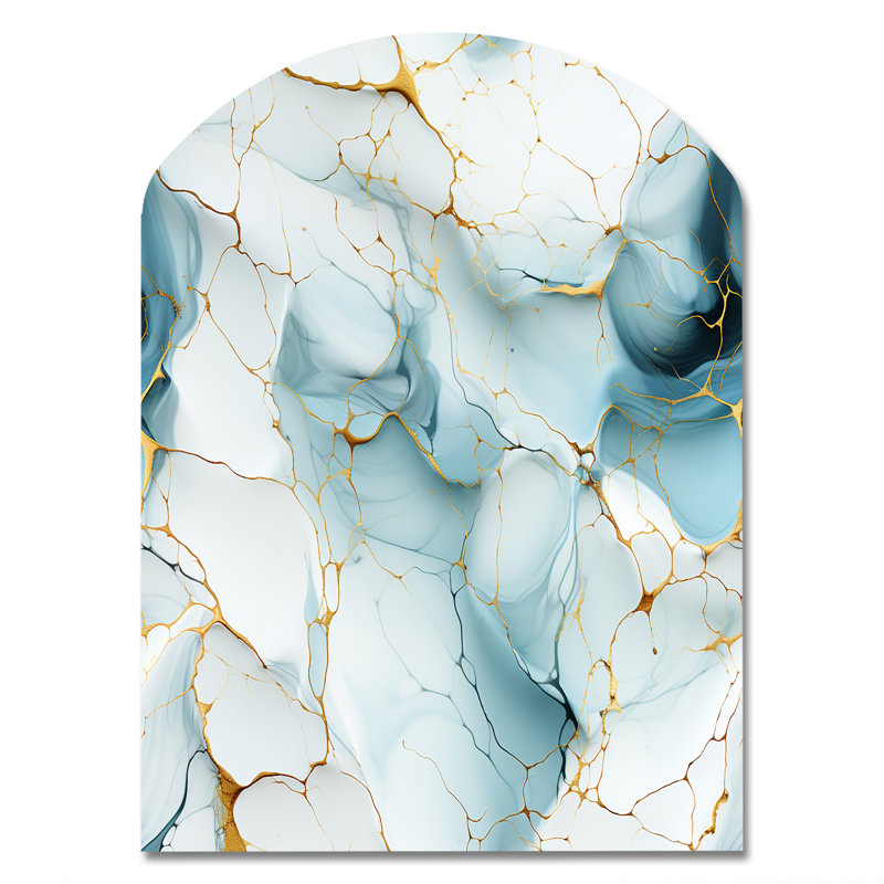 Hessle - Abstract Marble Irregular Metal Wall Art, 34" H x 25" W