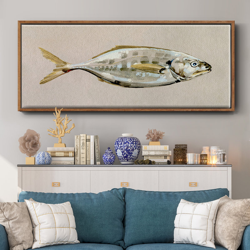 Fresh Fish Study I- Framed Canvas, 20" H x 50" W