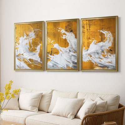 ABSTRACT Series CD XXVII - Toile tendue avec châssis sur mesure - 3 pièces