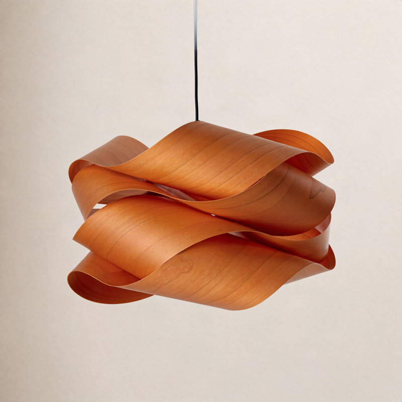 Link Suspension Pendant - Large - E26 Base - Orange Shade - Nickel, 15.7" H x 27.1" W x 27.1" D, Nickel, Orange
