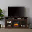 Meuble télé 60 po avec armoires de rangement modernes pour meuble télé 65 po, brun-2014149353