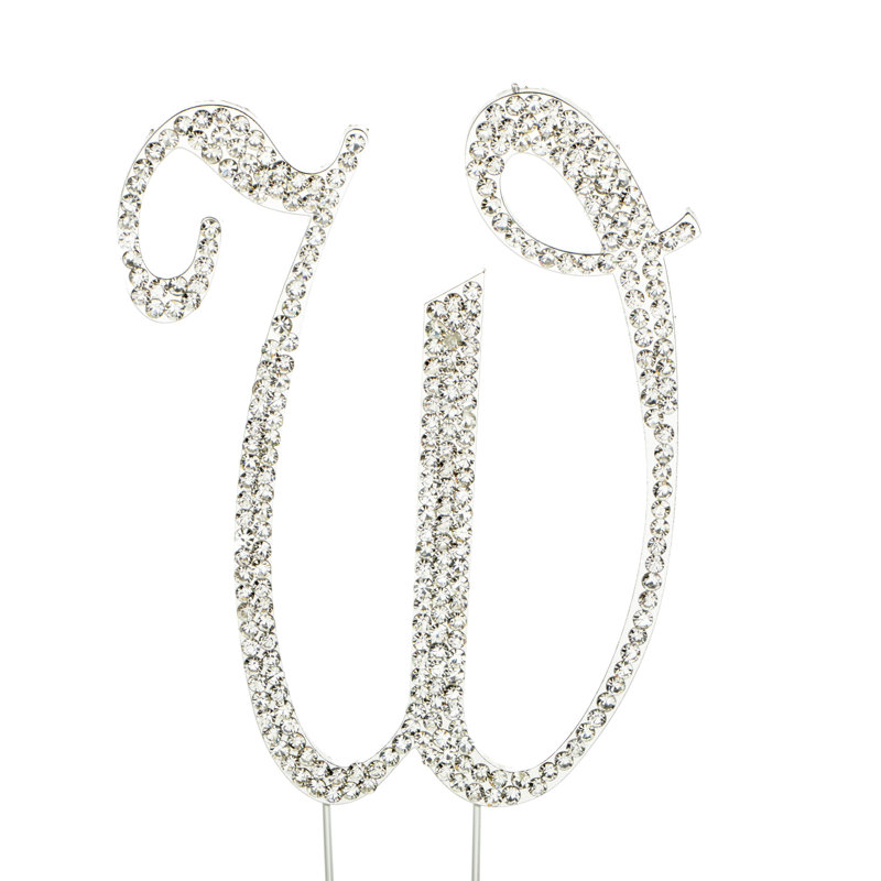 Surmatelas à gâteau "i" rhinestone, Argent