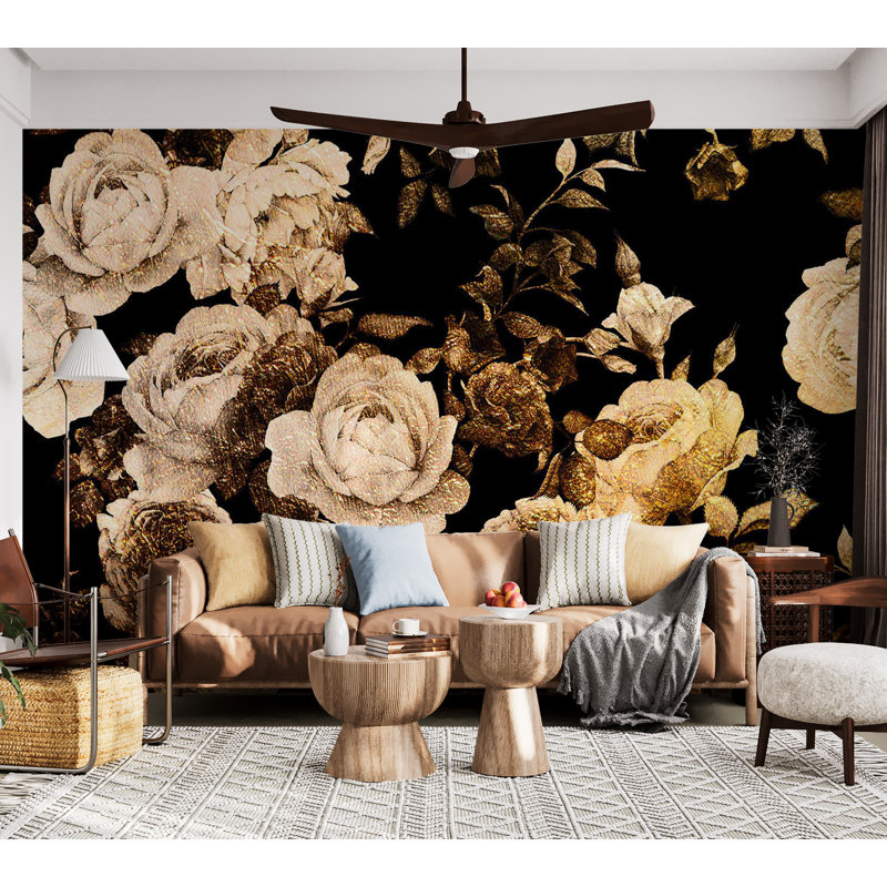 Adhésif mural floral pelez et collez - Odeur du jardin, L 41 po x l 57 po
