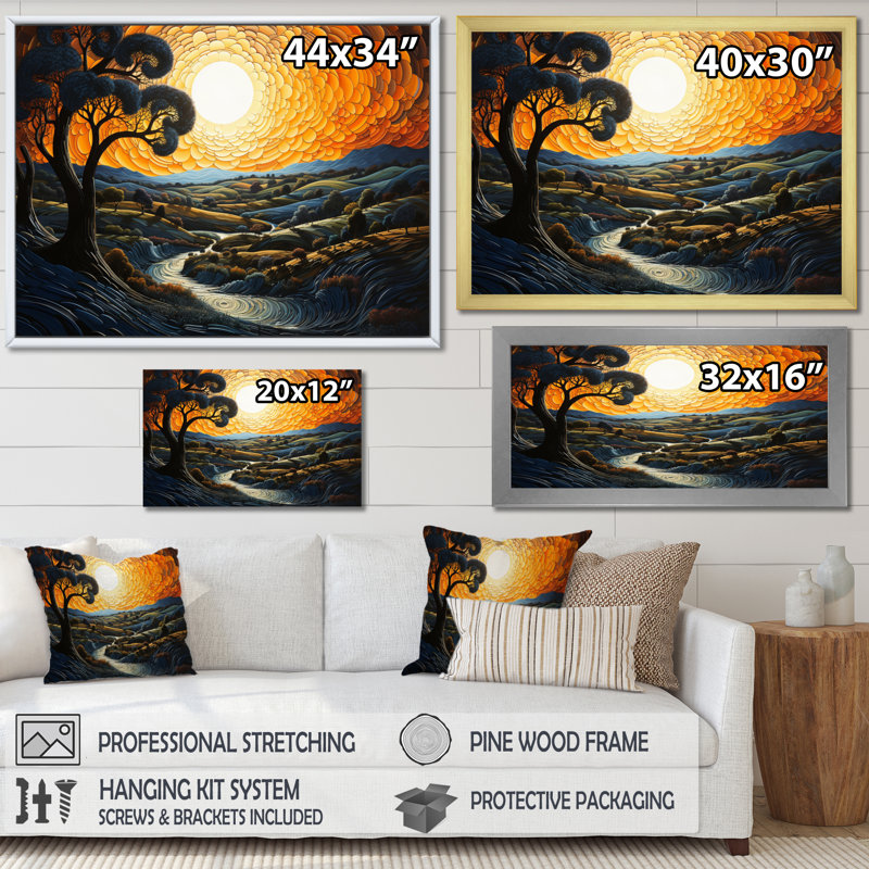Patchwork de campagne, Toile tendue, H 16 po x l 32 po x P 1 po