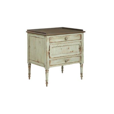 Chatrine Mindi End Table, Distressed Light Green by Rosalind Wheeler