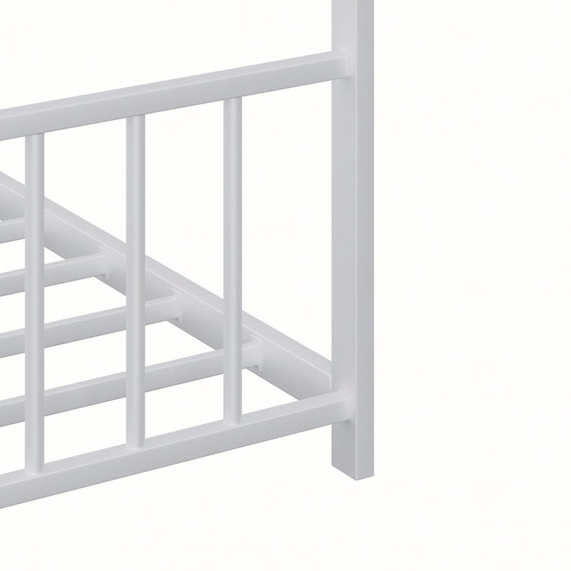 Structure de lit pour enfant avec bandes lumineuses à DEL, structure en fer robuste pour un sommeil sécuritaire et amusant