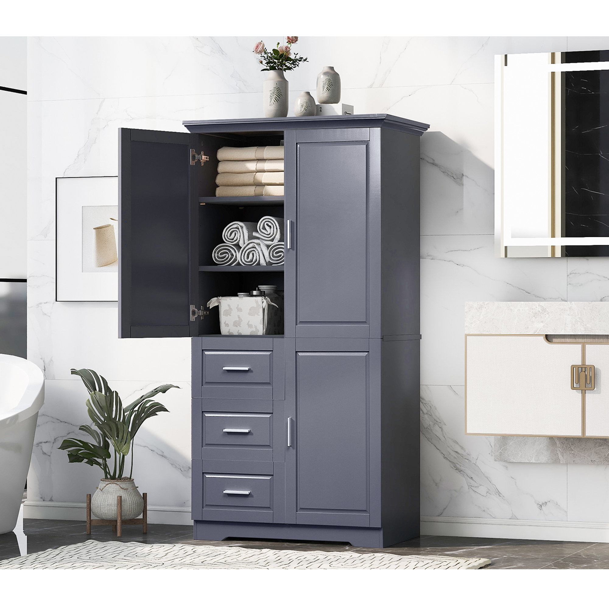 Bathroom Storage Linen Cabinet