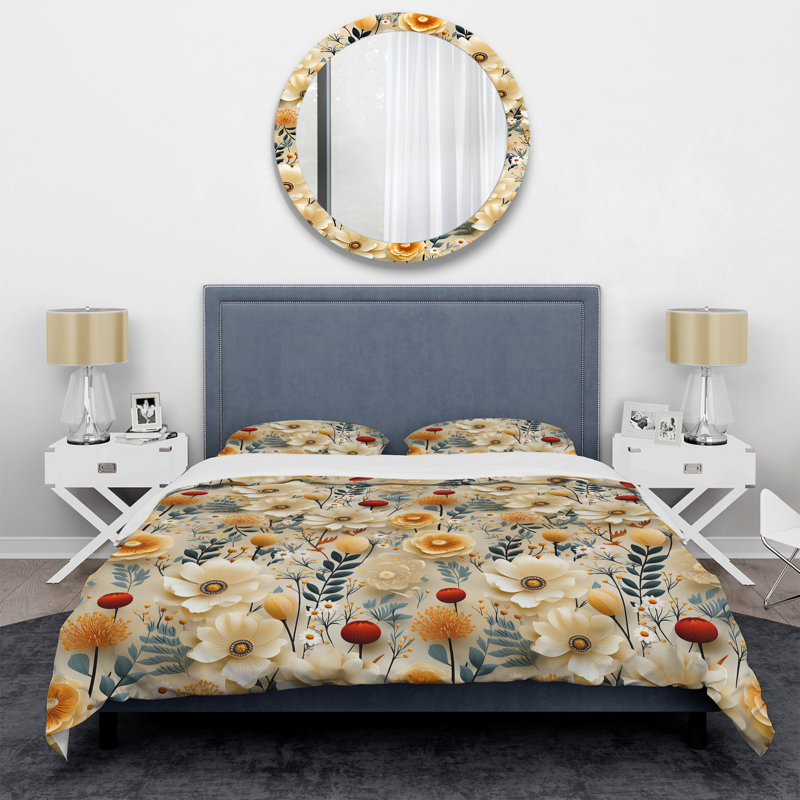 Ensemble de housse de couette Beige Bohemian Bliss, Housse de couette pour très grand lit et 2 très