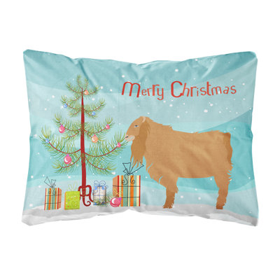  Coussin intérieur / extérieur American Lamancha Goat Christmas
