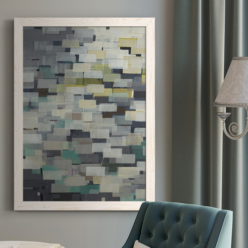 Buker casse-têtes V1, peinture sur toile encadrée, Blanc, H 37,5 po x l 27,5 po x P 1 po