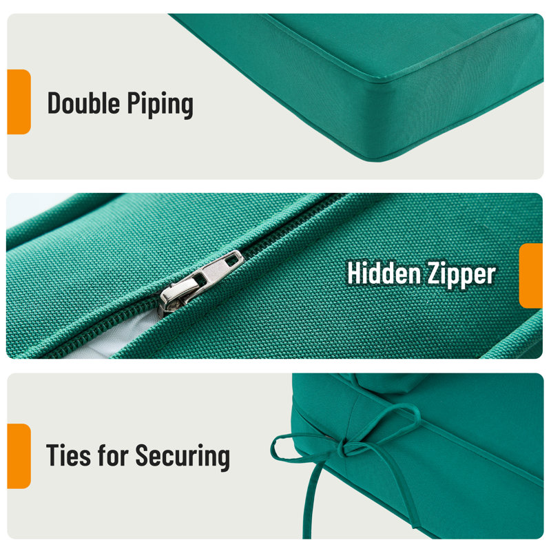 Outdoor 6'' Seat / Back Cushion, Green
