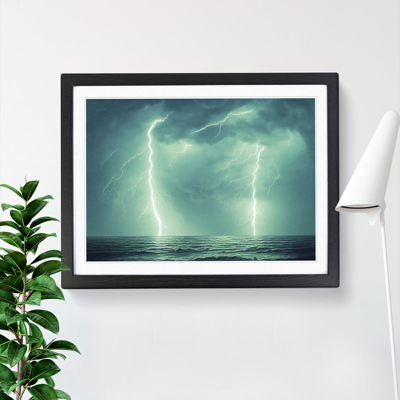 Excellent Lightning Storm Vol.1 - Single Picture Frame Print, Black, 46cm H x 64cm W x 2cm D