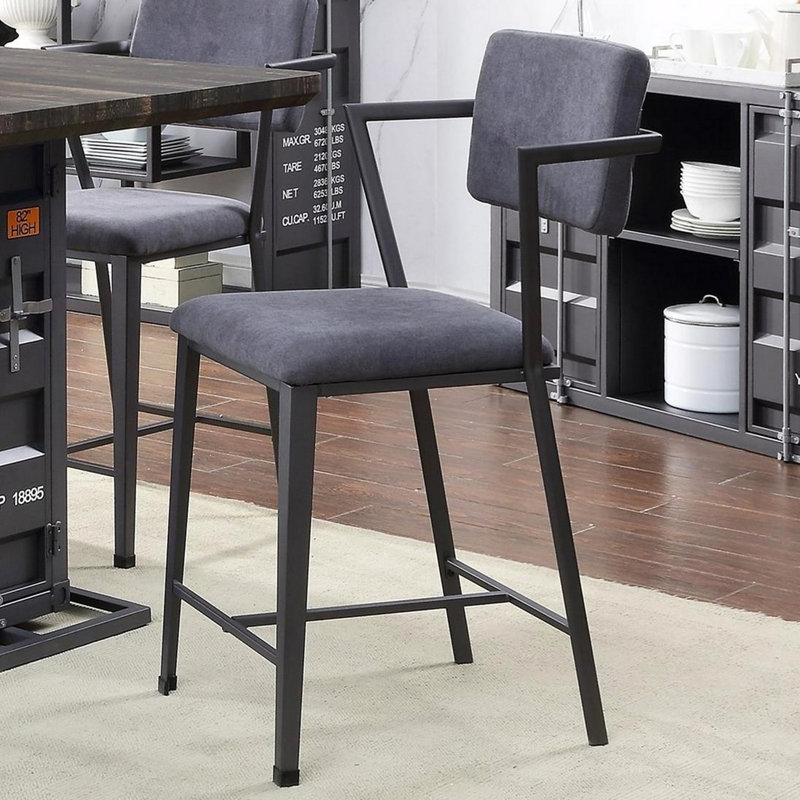 Ensemble de 2 chaises à hauteur de comptoir avec structure en métal