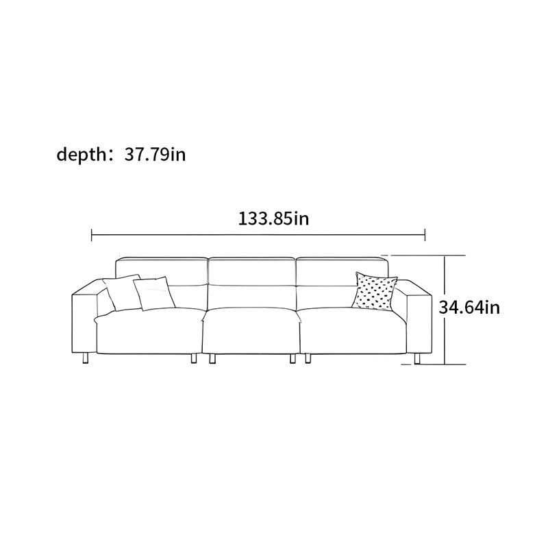 Canapé Minimalist, H 34,64 po x l 133,85 po x P 37,79 po, 6