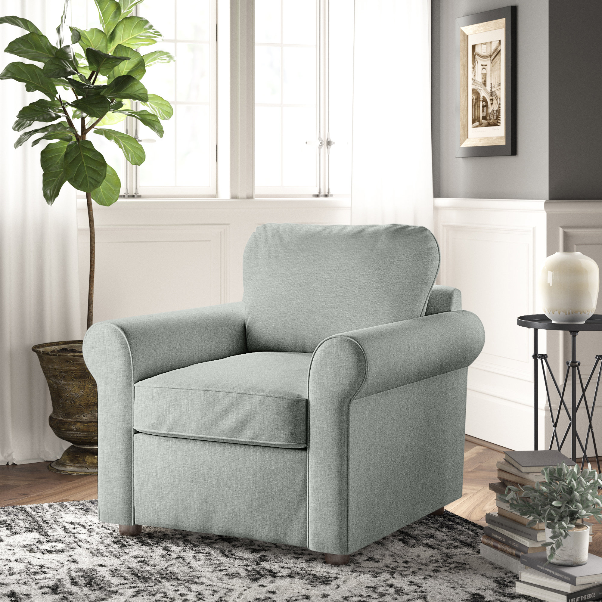 Warrington Upholstered Armchair, Conversation Capri Basketweave