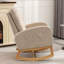 Chaise berçante décorative avec repose-pieds à haut dossier en bois d'hévéa-932020821
