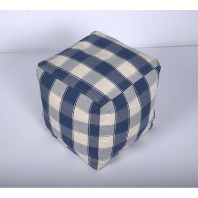 Connor Checkered Square Pouf