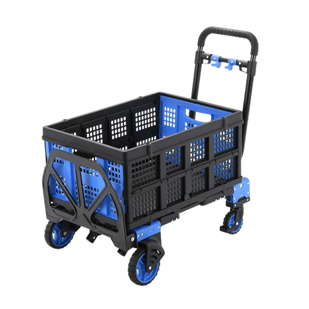 2-in-1 Hand Truck with 22’’ Folding Basket, 330LBS Platform Cart Dolly, Collapsible Utility Luggage Dolly Cart Pirecart