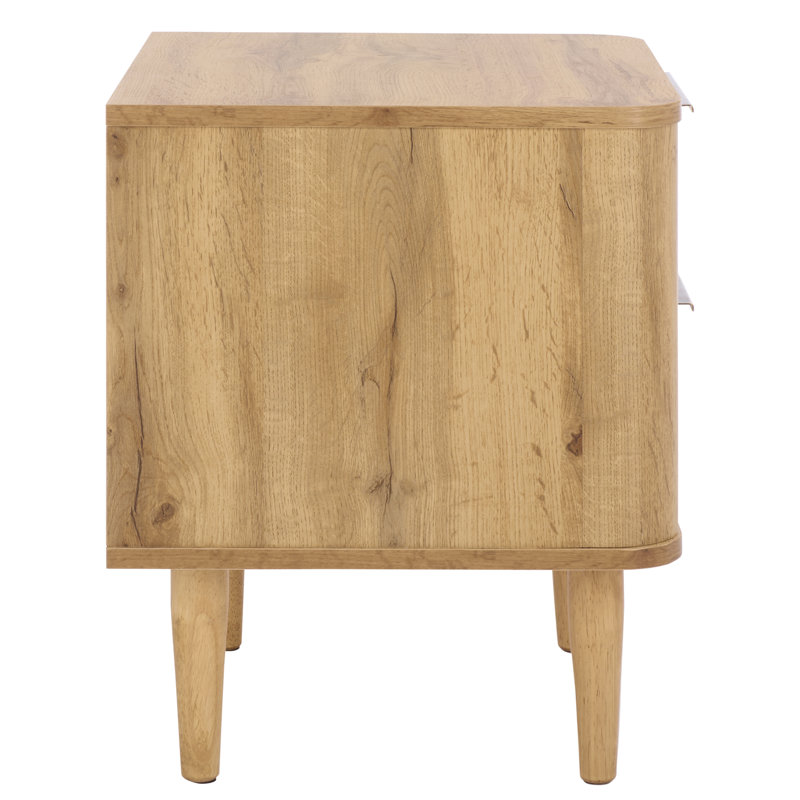 Brey 2 Drawer Nightstand, Oak