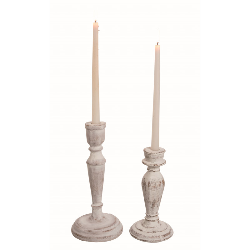  Ensemble de 2 porte-bougies Cement 12,5 po Cement
