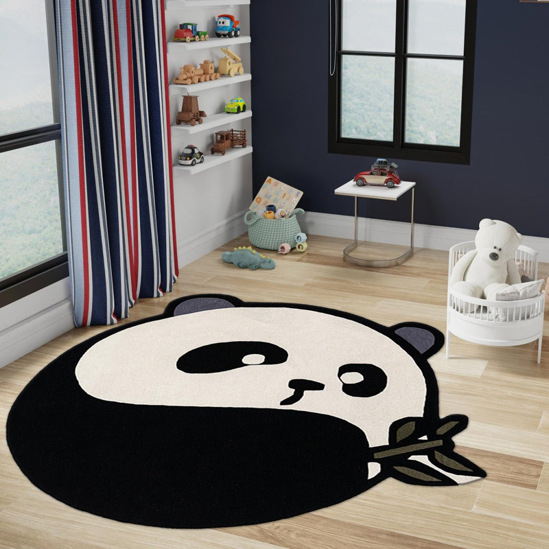 Unique Loom Po Playtime Kids Wool Rug, Round 6'1"