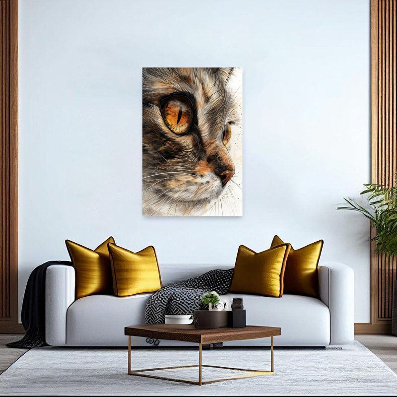 Art mural Intense Feline Gaze, H 60 po x l 40 po