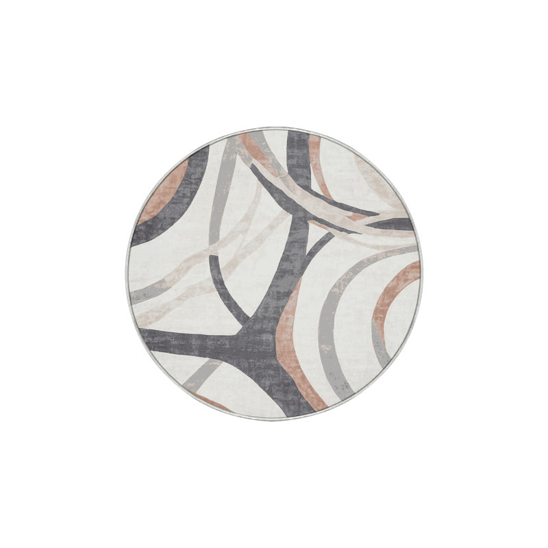 Tapis blanc lavable à la machine, Rond 6 pi