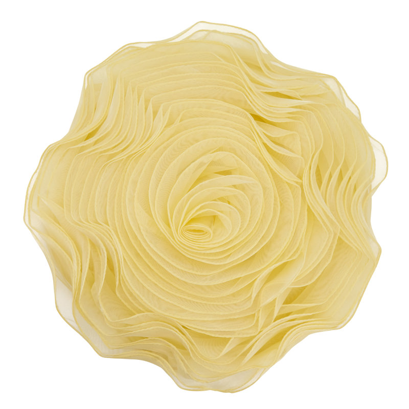 Coussin et housse de coussin fantaisie, Jaune, H 16 po x l 16 po
