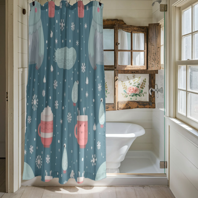 Rideau de douche Chibi Seal Cozy - Premium, H 74 po x l 71 po