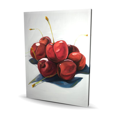 Pile of Cherries - White Kitchen Canvas for Home Decor