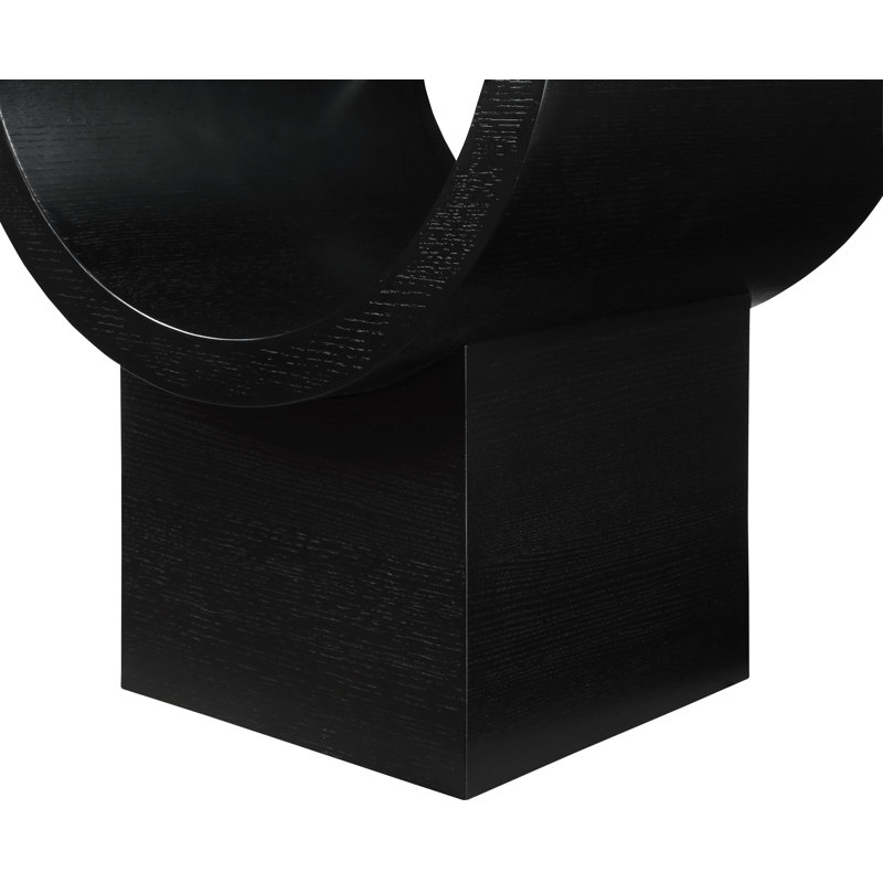 Caputto Glass Abstract End Table, Black