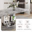Ensemble de table de salle à manger 71 po, plateau moderne en verre trempé avec chaises en cuir synthétique-116376072-116376075