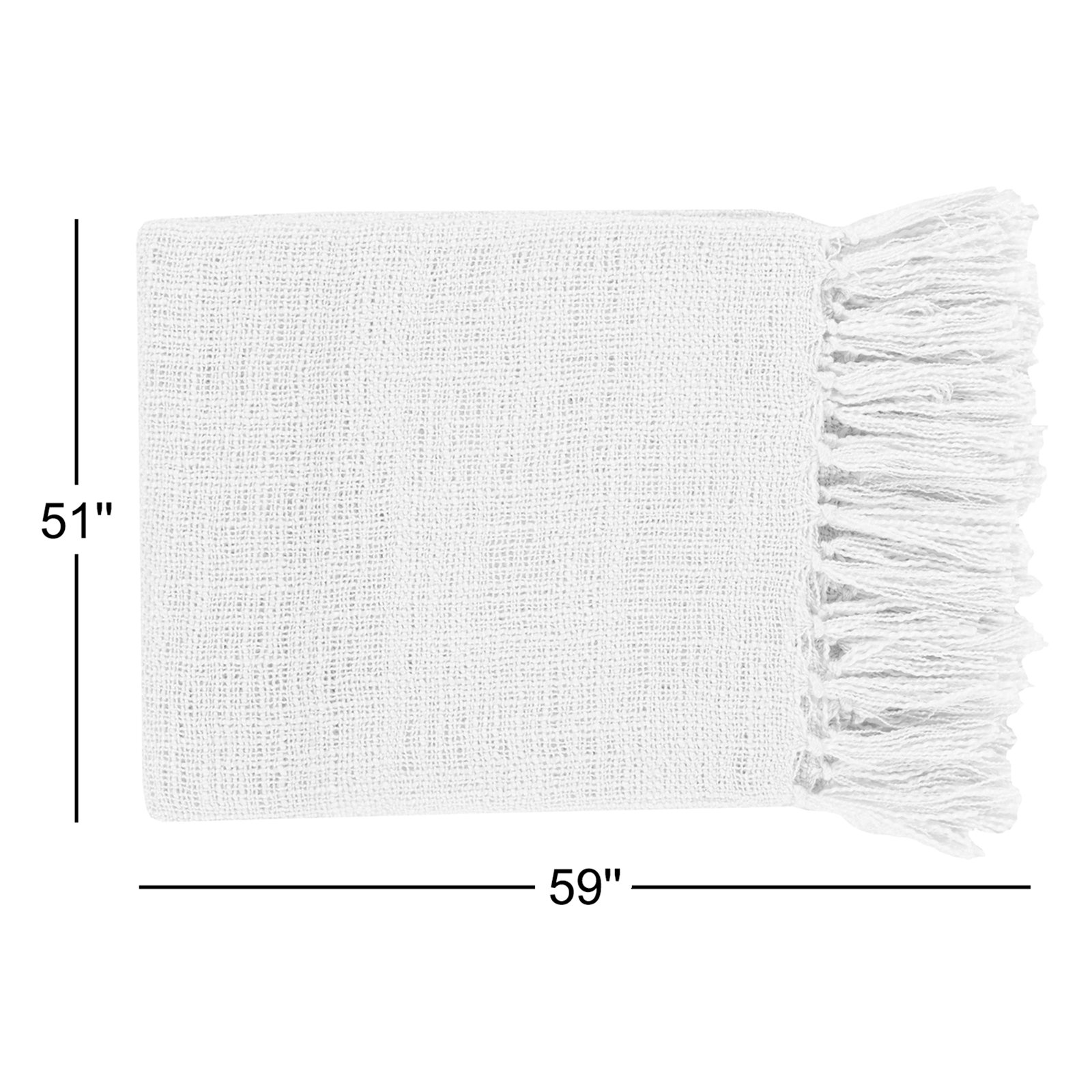 Dennie Plastic / Acrylic Throw Blanket, Off-White