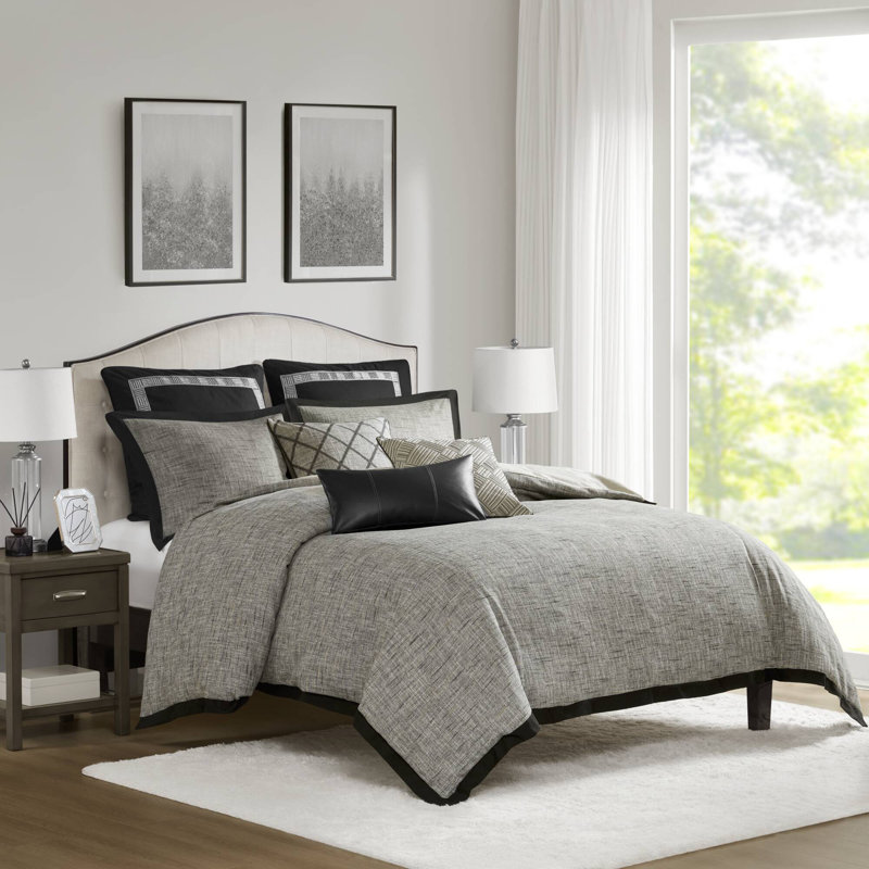 Ensemble d'édredon Reed Elegance Luxury Jacquard, Édredon pour grand lit + 7 pièces supplémentair