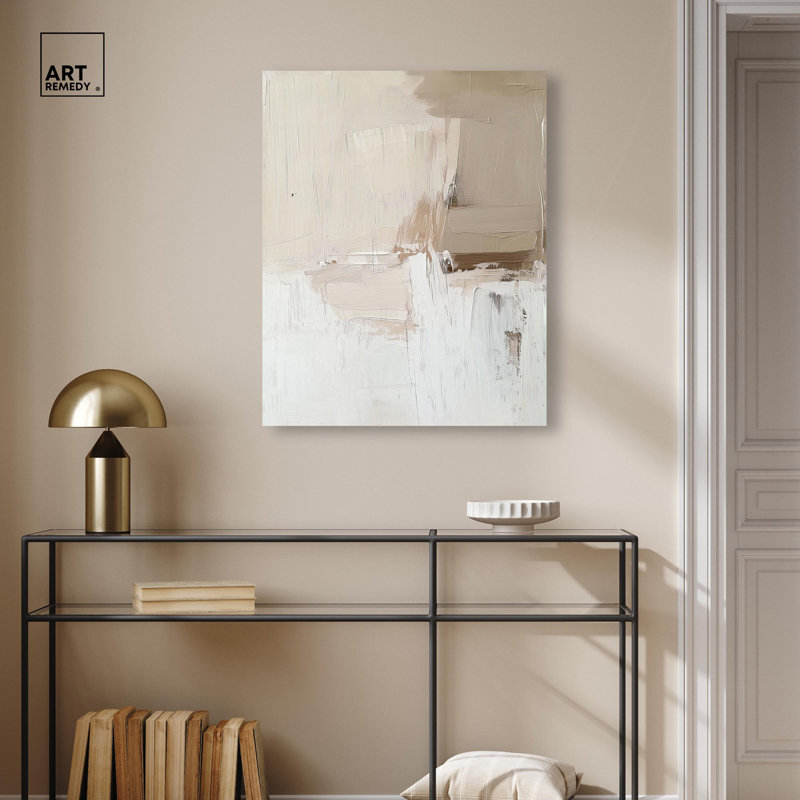 Toile Neutralité, toile neutre Boho par Art Remedy, H 30 po x l 24 po, Toile tendue