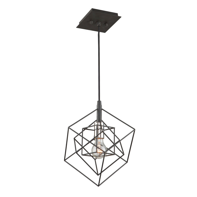 Luminaire suspendu géométrique à 1 lumière Artistry, Nickel poli