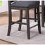 Table de salle à manger à hauteur de comptoir 5 pièces - Table ronde en bois massif avec rallonge et 4 chaises, finition grise moderne