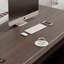 Bureau rectangulaire en bois manufacturé de couleur fumée + acier avec 3 tiroirs-1352397070-1352397069