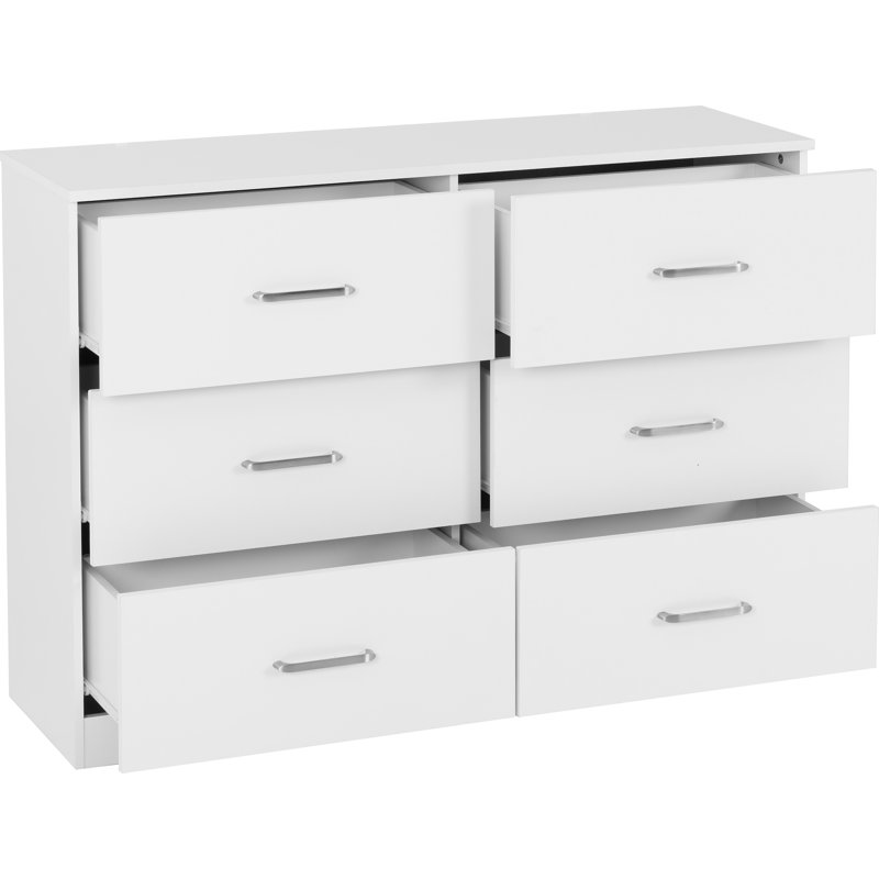 Sumrah 110cm W 6 - Drawer Chest of Drawers, White