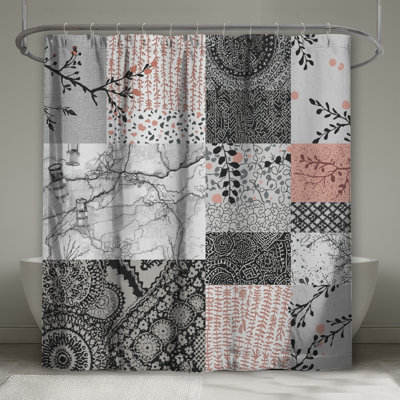Rideaux de douche à motif floral