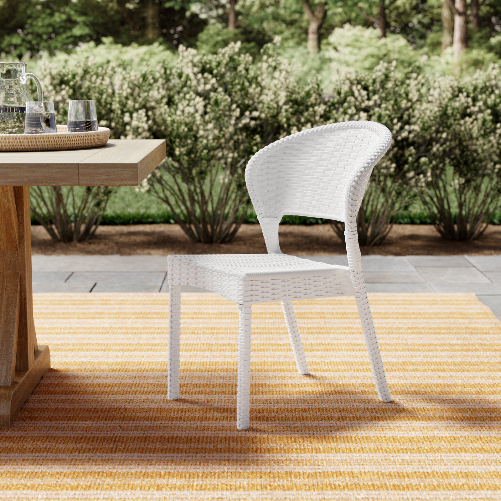 Coral Stacking Side Chair, White