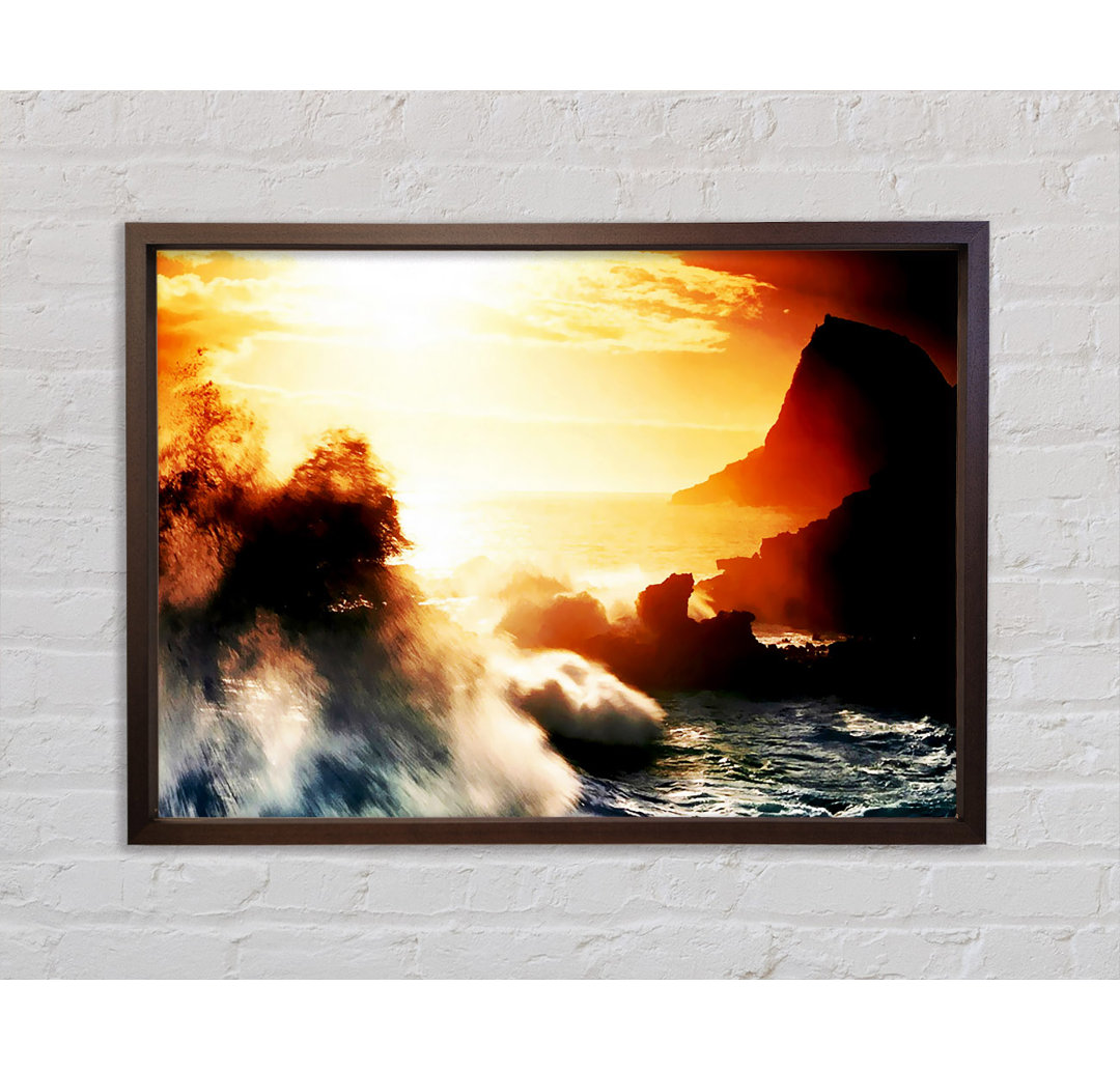 Clash Of The Sunset Waves - Einzelner Bilderrahmen Kunstdrucke auf Leinwand