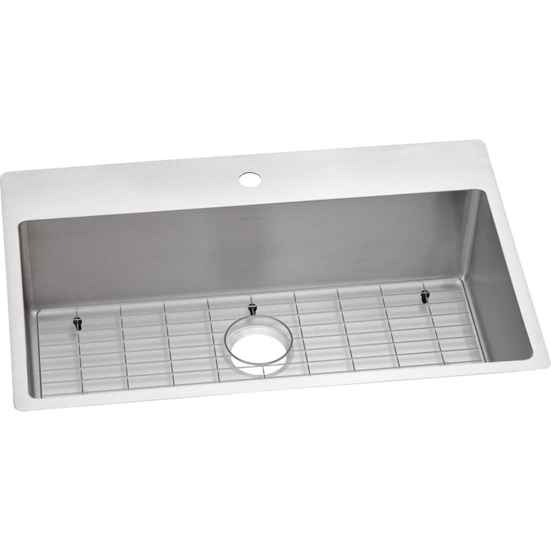Crosstown 33" L x 22" W Dual Mount Kitchen Sink, 1 hole